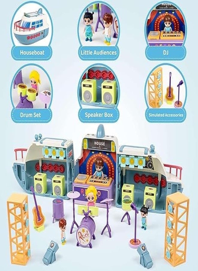 SKYBUCKET dollouse Boat Play Set, New Deforming Kidsoy Ship with Sound, Lights, dollnd Accessories for Disco Stage, Little People Pretend Play Birthday Gift Toys for Girls nd Boys to 8+ Year - Image 4